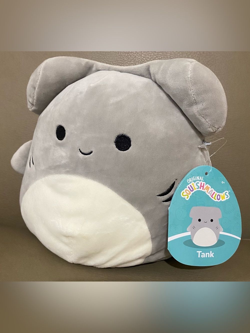 Squishmallows Gray & Cream Tank Plush